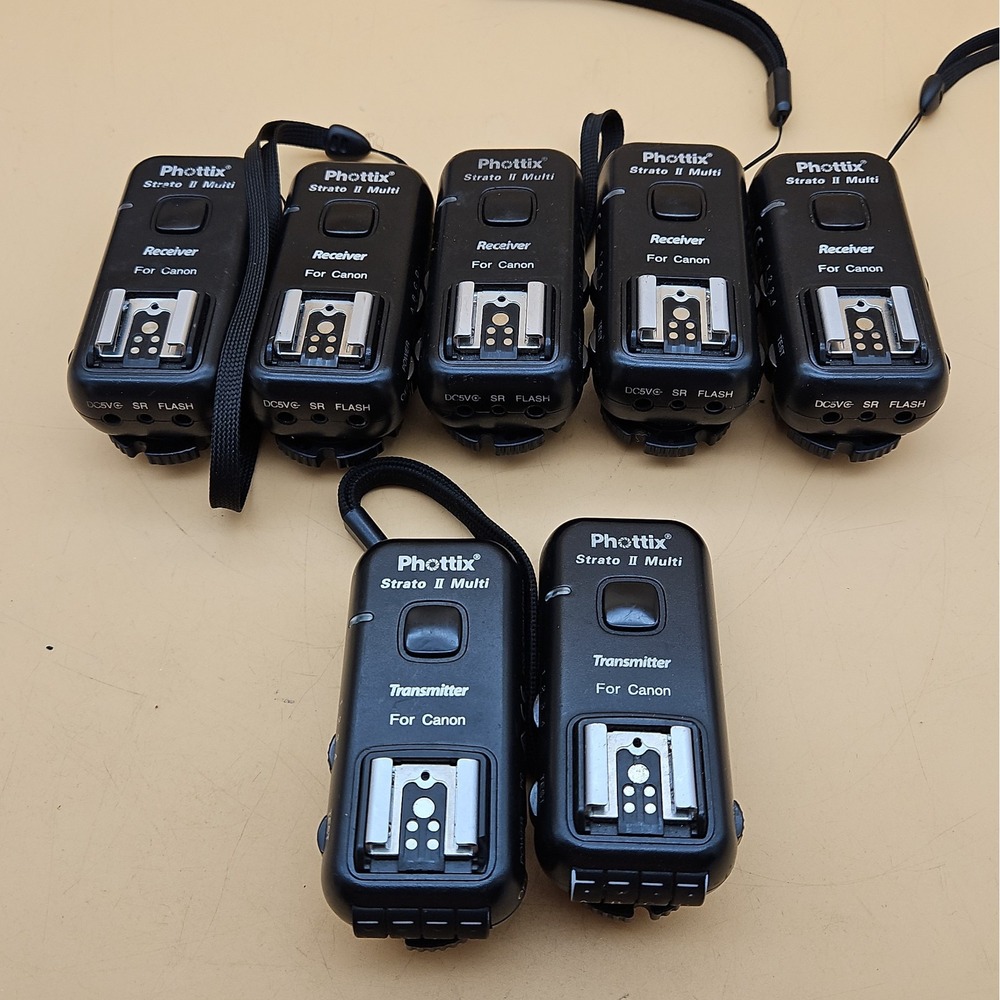 Phottix Strato II Multi (2) Transmitters and (5) Receivers for Canon Lot